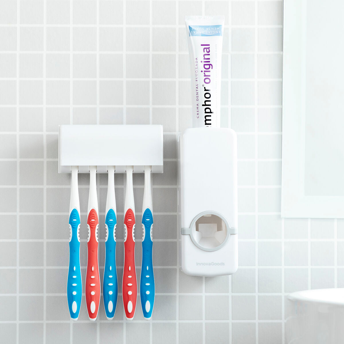 Distributeur de Dentifrice avec Porte-Brosse à Dents Diseeth