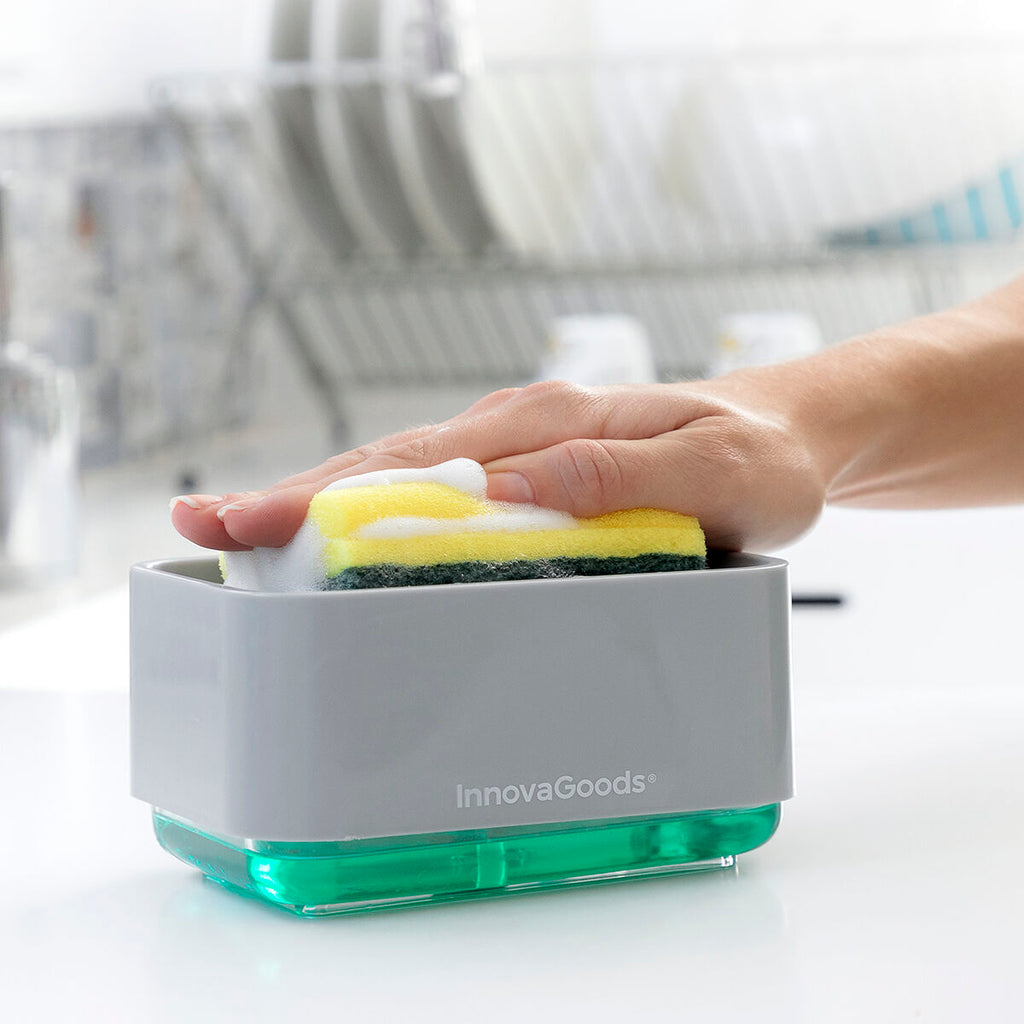 Distributeur de Liquide Vaisselle 2 en 1 Pushoap