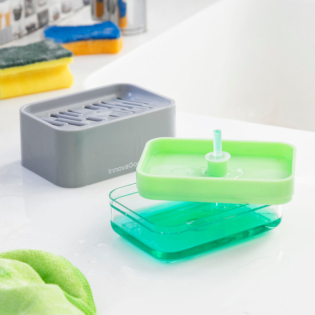 Distributeur de Liquide Vaisselle 2 en 1 Pushoap