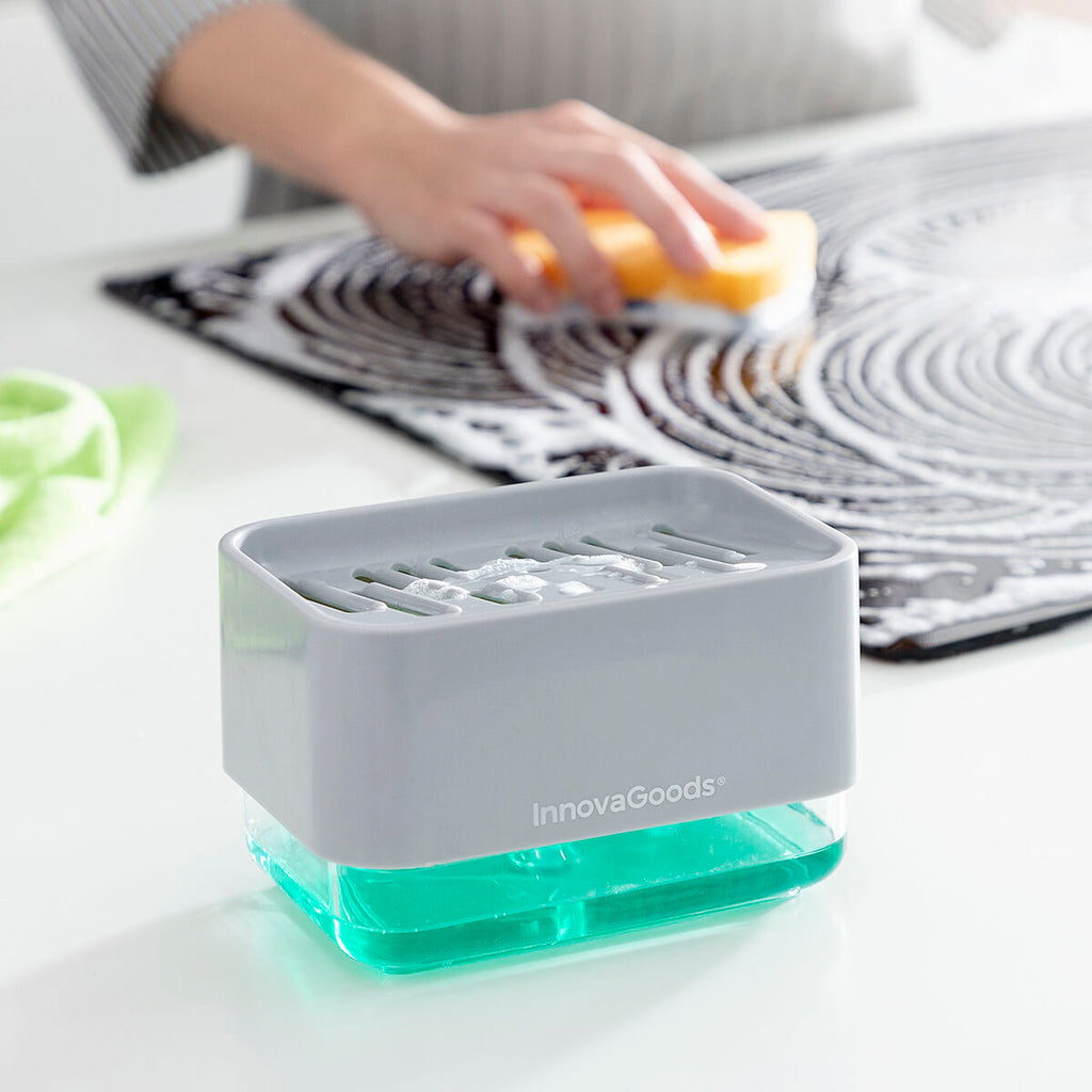 Distributeur de Liquide Vaisselle 2 en 1 Pushoap
