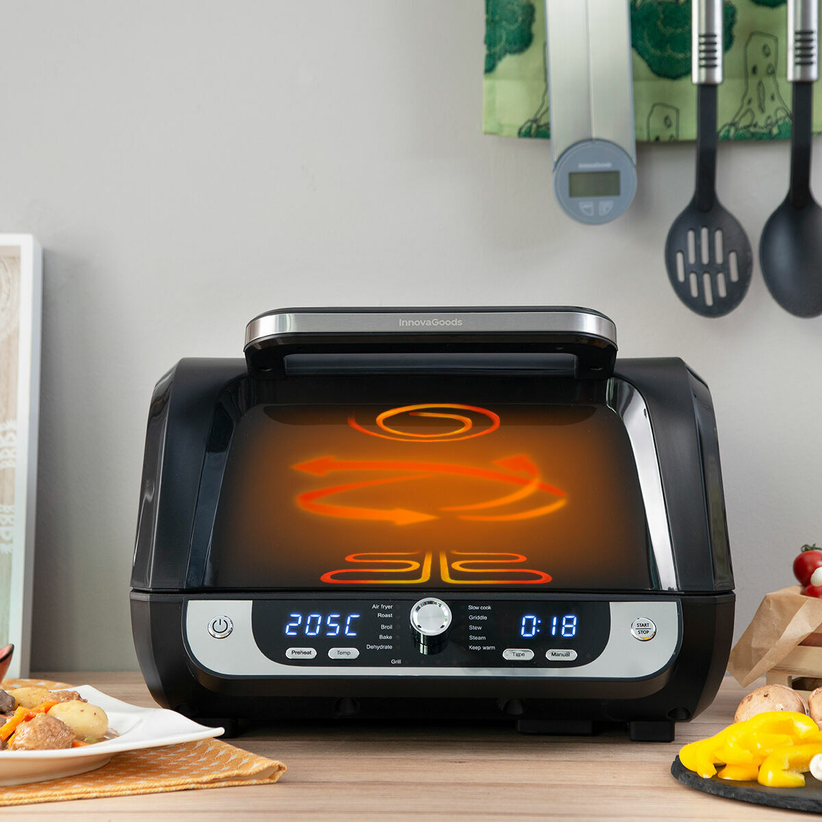 Friteuse à Air avec Gril, Accessoires et Livre de Recettes Fryinn 12-en-1