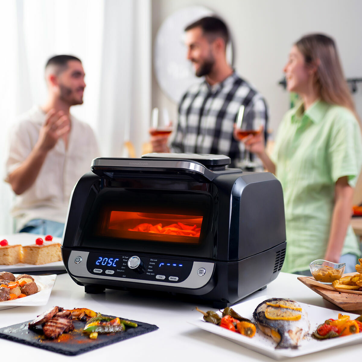 Friteuse à Air avec Gril, Accessoires et Livre de Recettes Fryinn 12-en-1