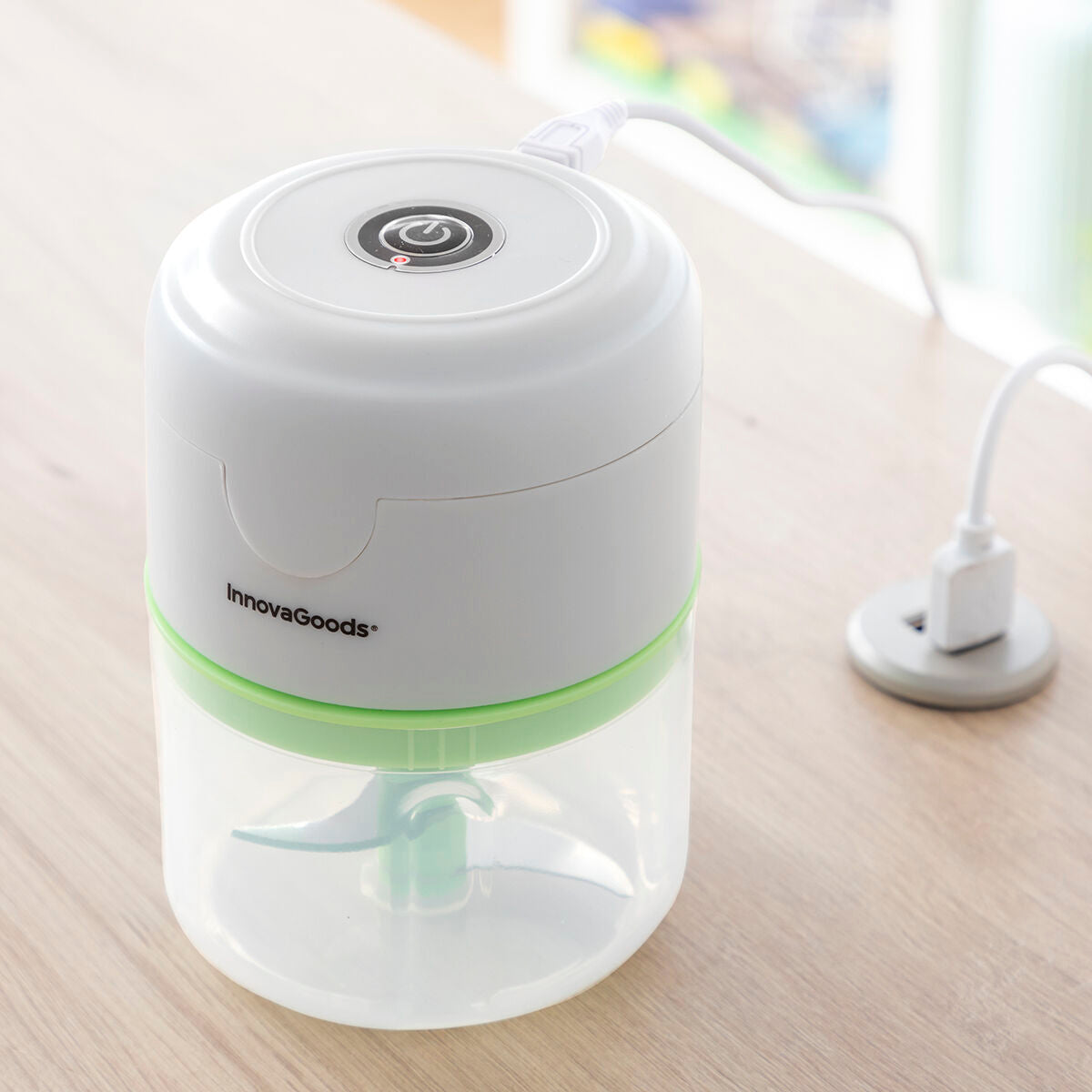 Mini Hachoir Électrique Rechargeable — Sans Fil, Triple Lame Inox