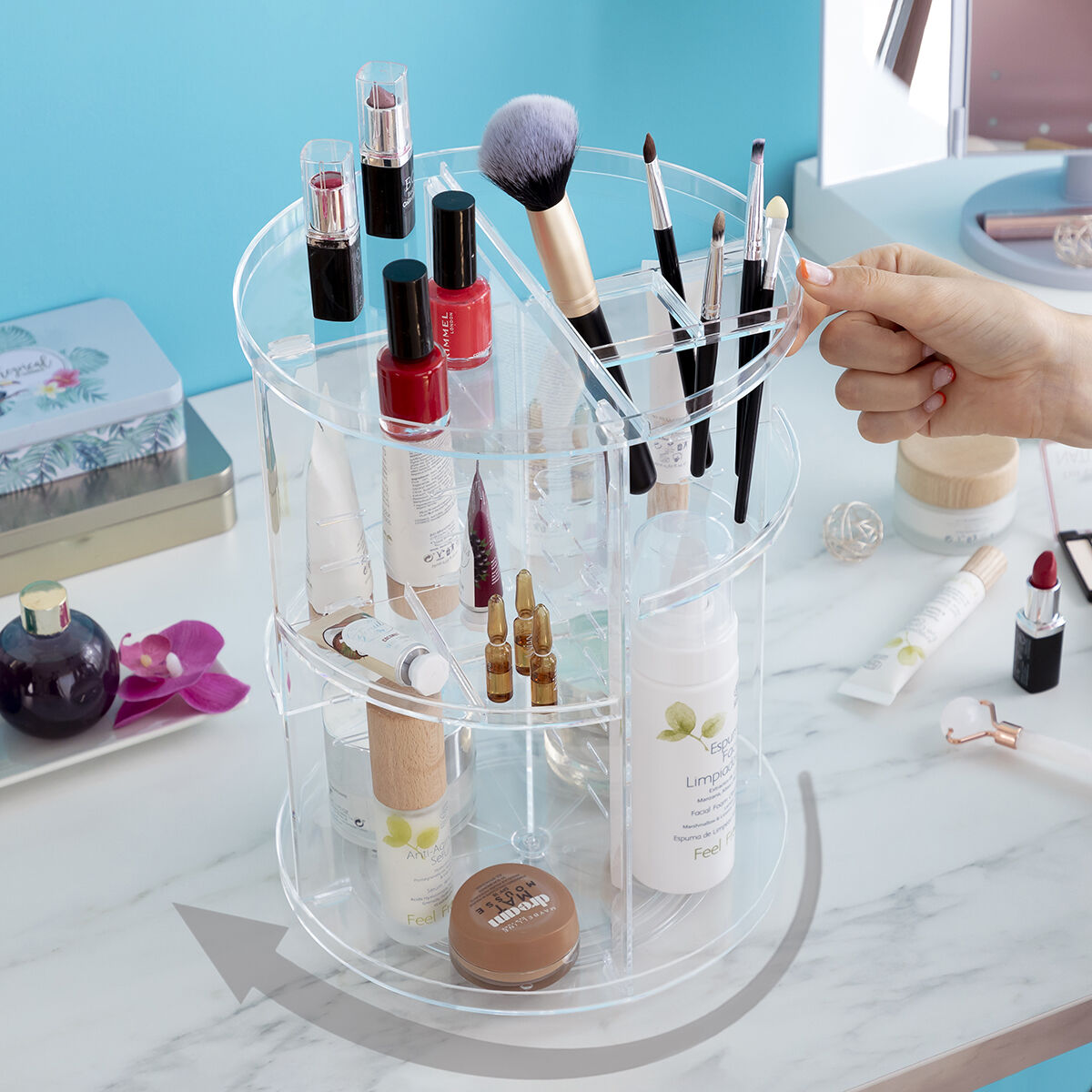Organiseur de Maquillage Rotatif Rolkup