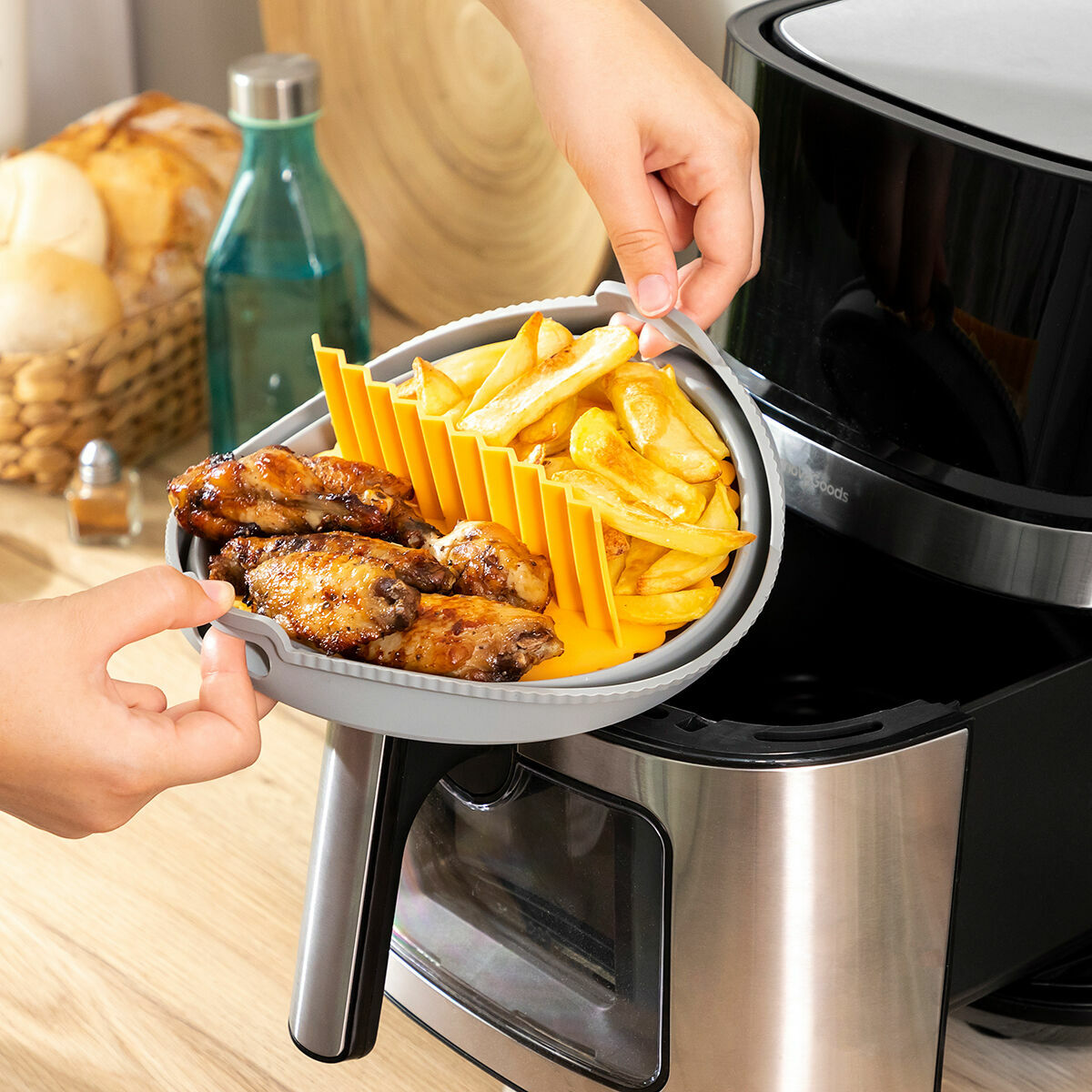 Panier en Silicone Pliable pour Friteuses à Air