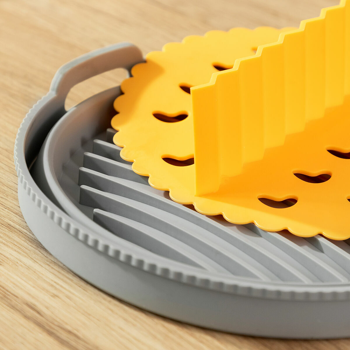 Panier en Silicone Pliable pour Friteuses à Air