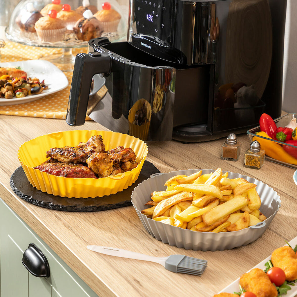 Paniers en Silicone avec Pinceau pour Friteuses à Air - Lot de 2