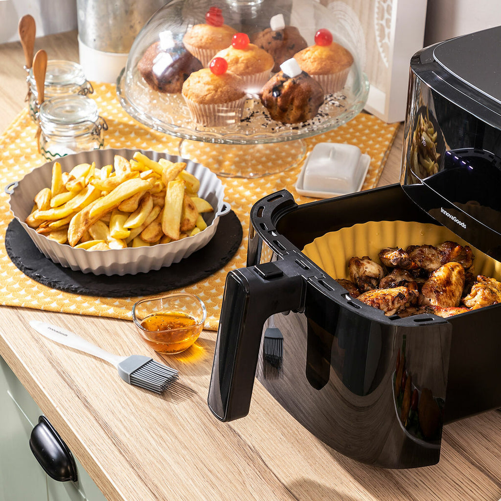 Paniers en Silicone avec Pinceau pour Friteuses à Air - Lot de 2