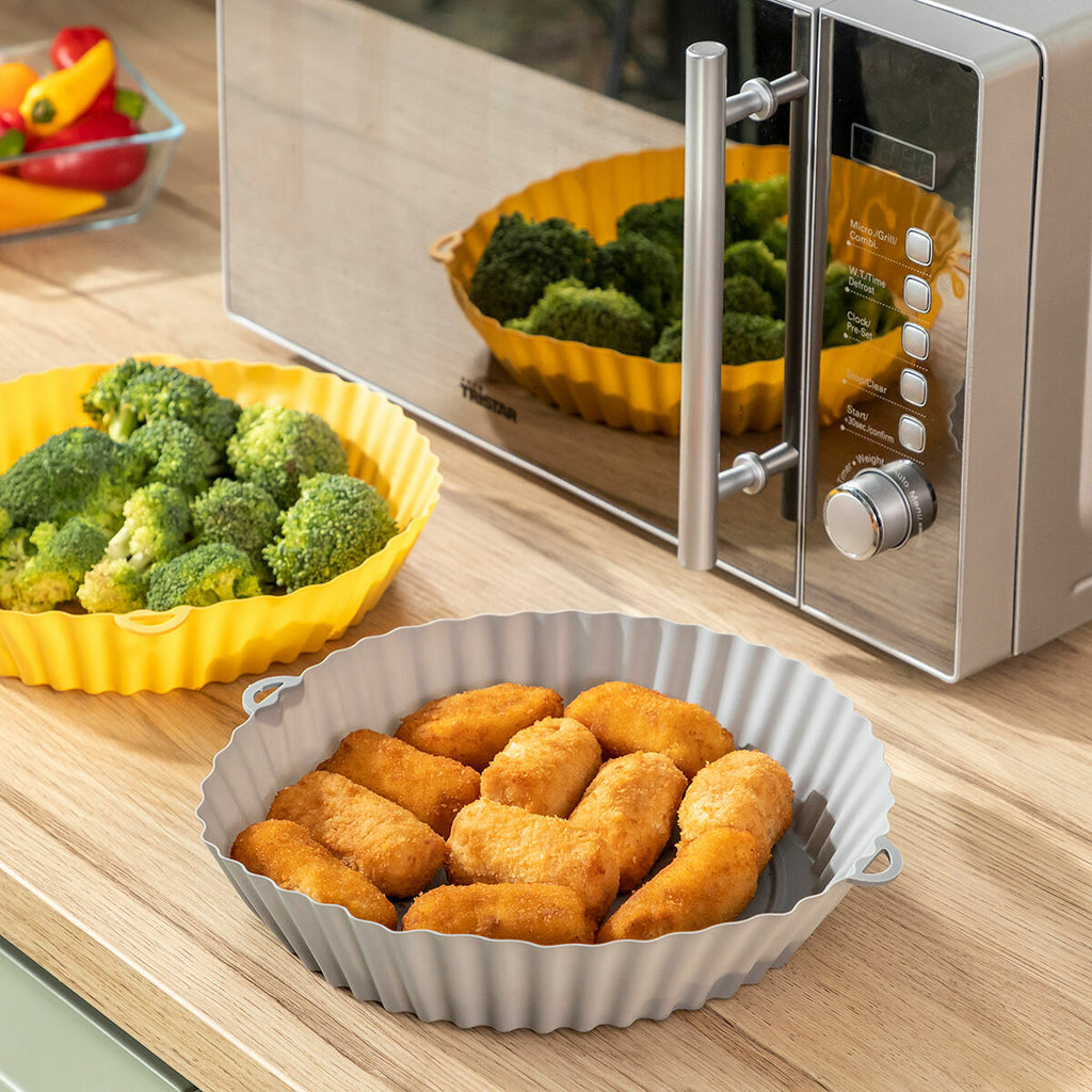 Paniers en Silicone avec Pinceau pour Friteuses à Air - Lot de 2