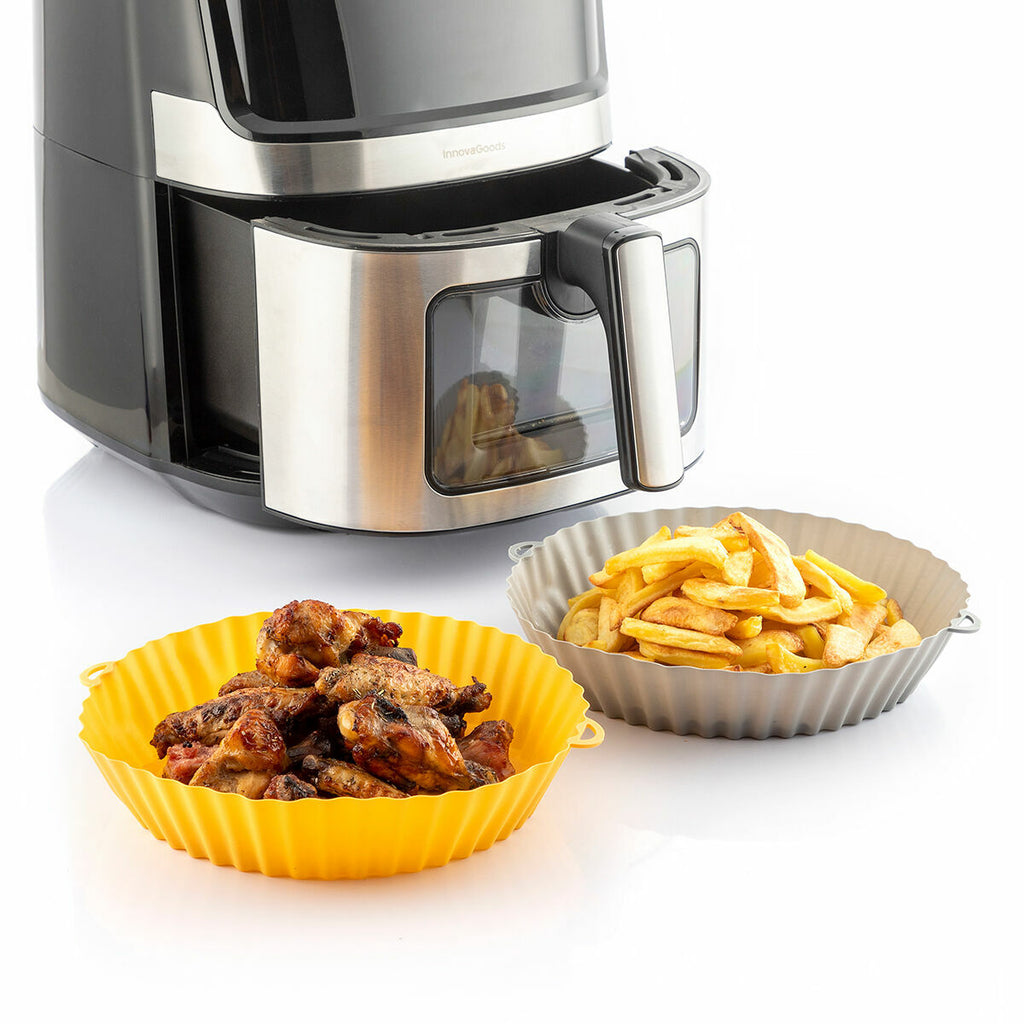 Paniers en Silicone avec Pinceau pour Friteuses à Air - Lot de 2