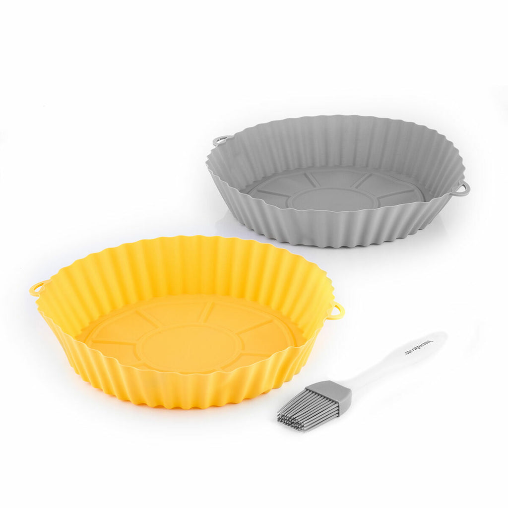 Paniers en Silicone avec Pinceau pour Friteuses à Air - Lot de 2