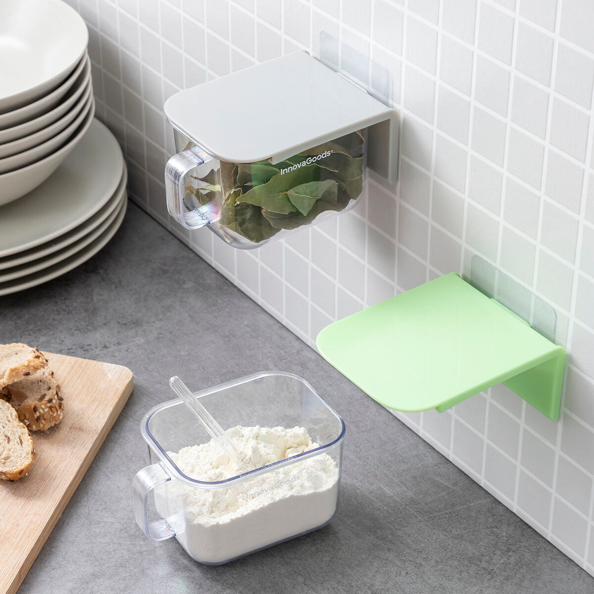 Récipients de Cuisine Adhésifs Amovibles Handstore - 2 Unités