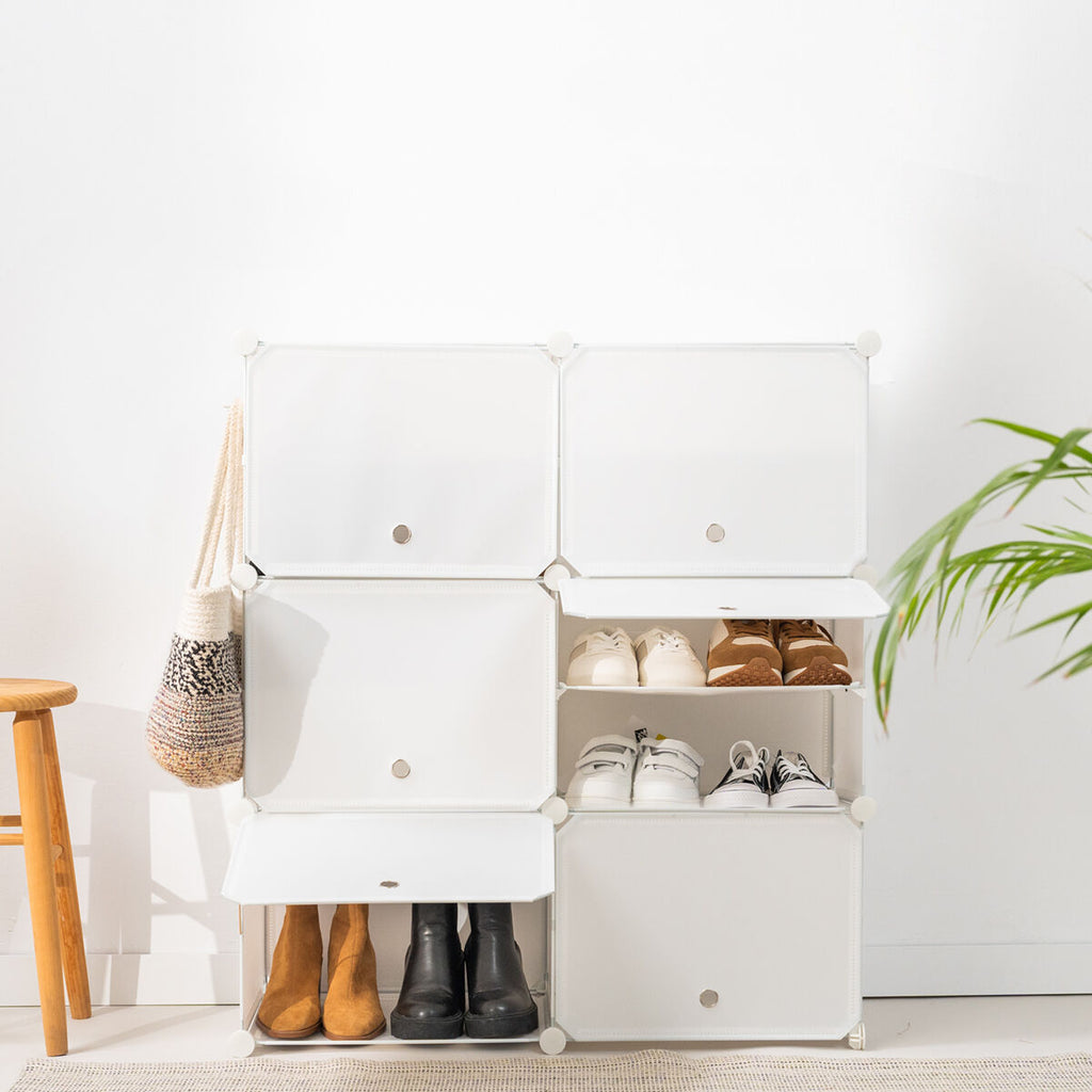 Range-chaussures modulaire portable blanc