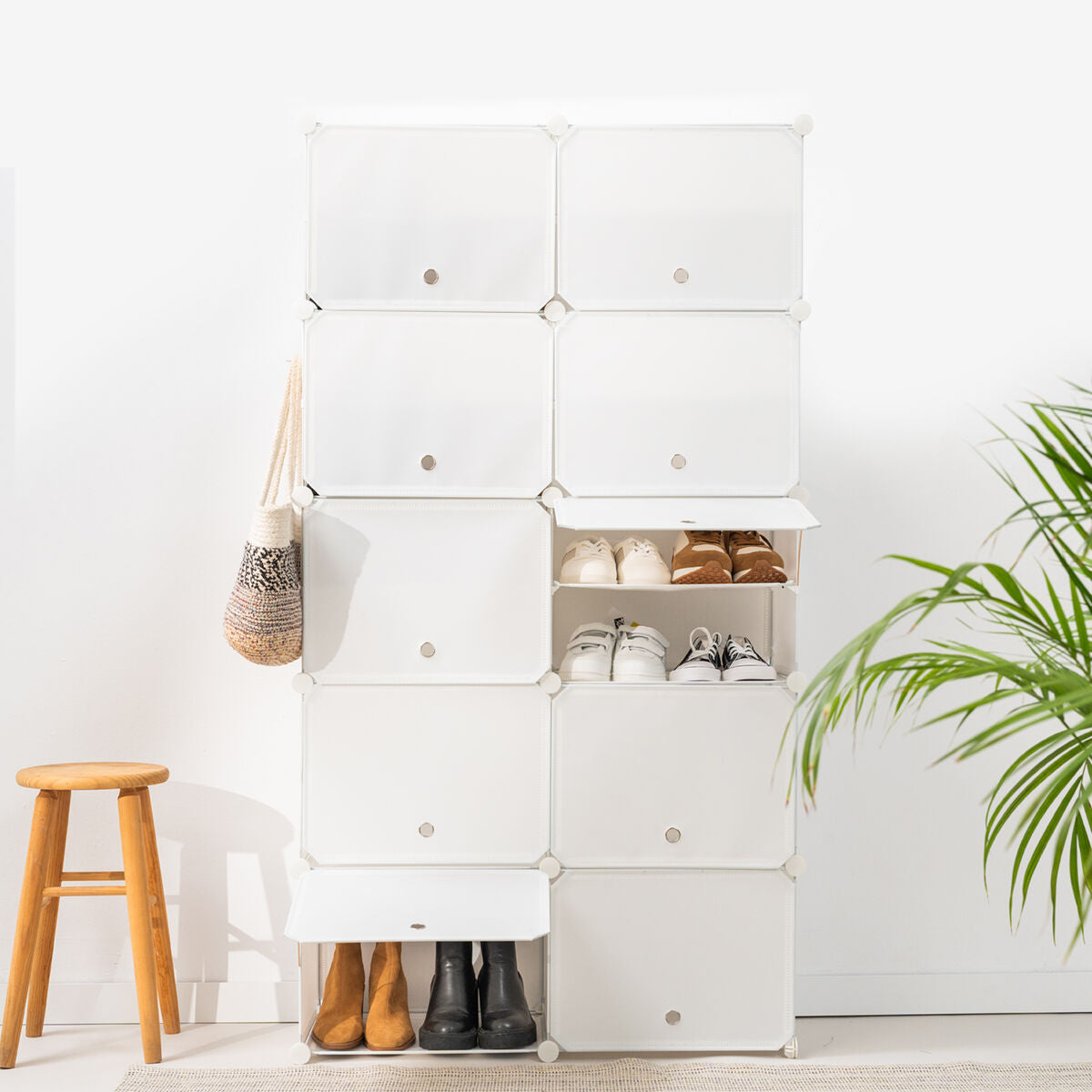 Range-Chaussures Modulaire Portable — Jusqu'à 36 Paires, Portes Ventilées
