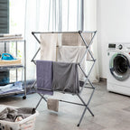Séchoir à Linge Métallique Pliable et Extensible 3 Hauteurs Cloxy 11 Barres