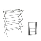 Séchoir à Linge Métallique Pliable et Extensible 3 Hauteurs Cloxy 11 Barres