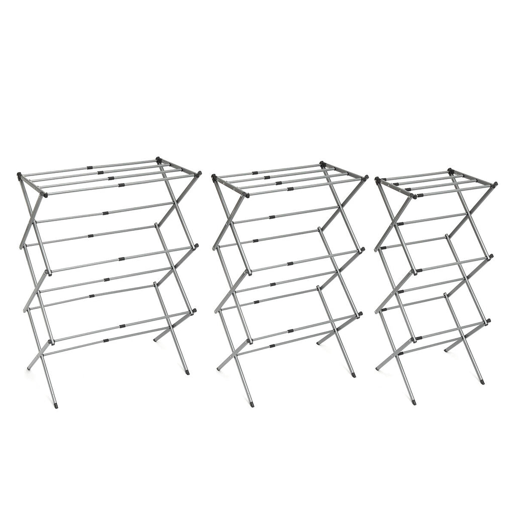 Séchoir à Linge Métallique Pliable et Extensible 3 Hauteurs Cloxy 11 Barres