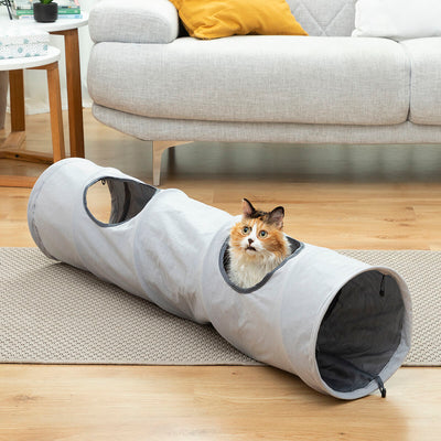 Tunnel de Jeu Pliable pour Chat — 114 cm, Intérieur & Extérieur