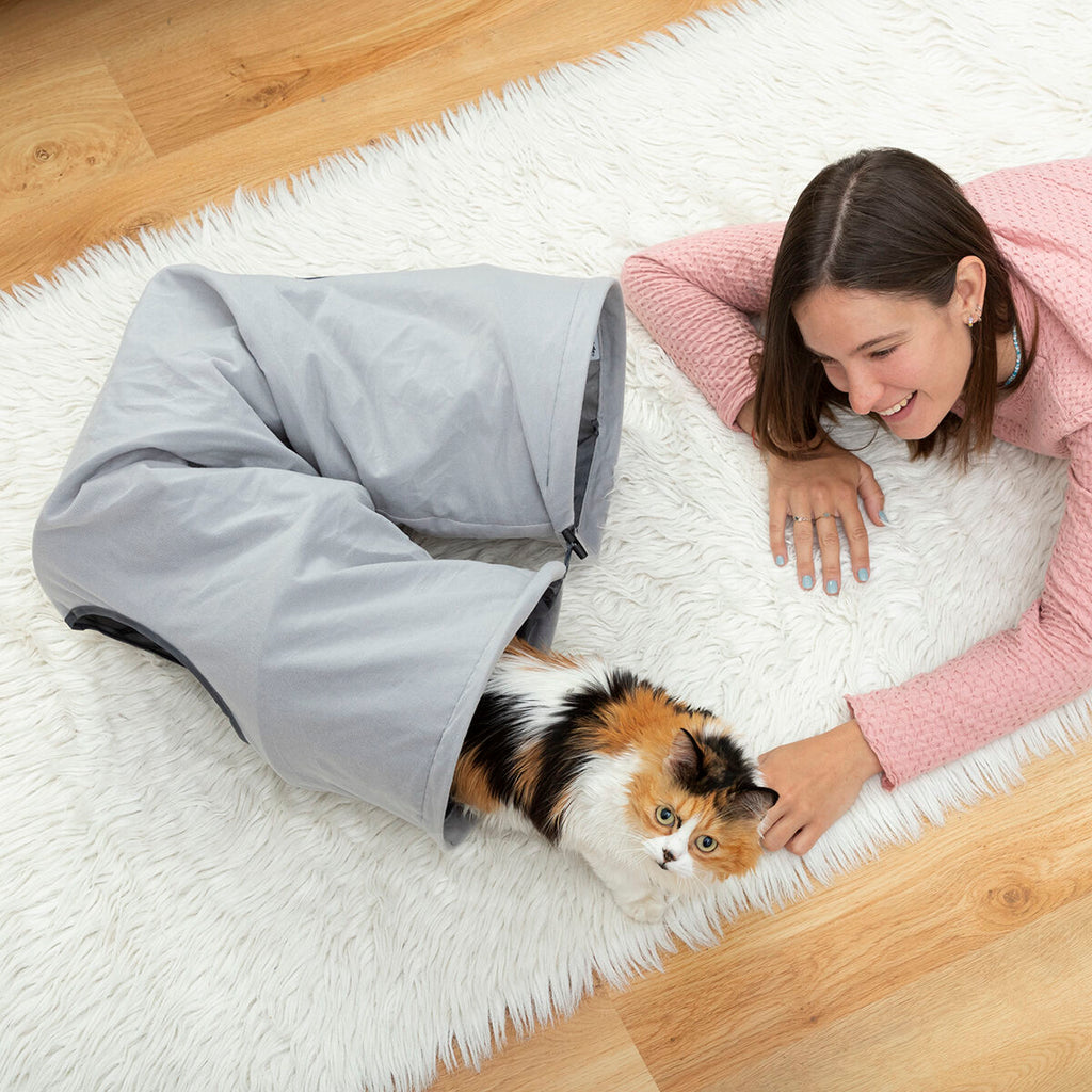 Tunnel de Jeu Pliable pour Chat — 114 cm, Intérieur & Extérieur