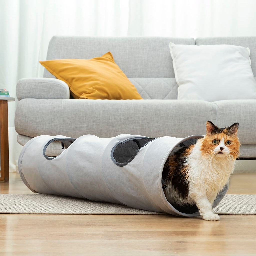 Tunnel de Jeu Pliable pour Chat — 114 cm, Intérieur & Extérieur